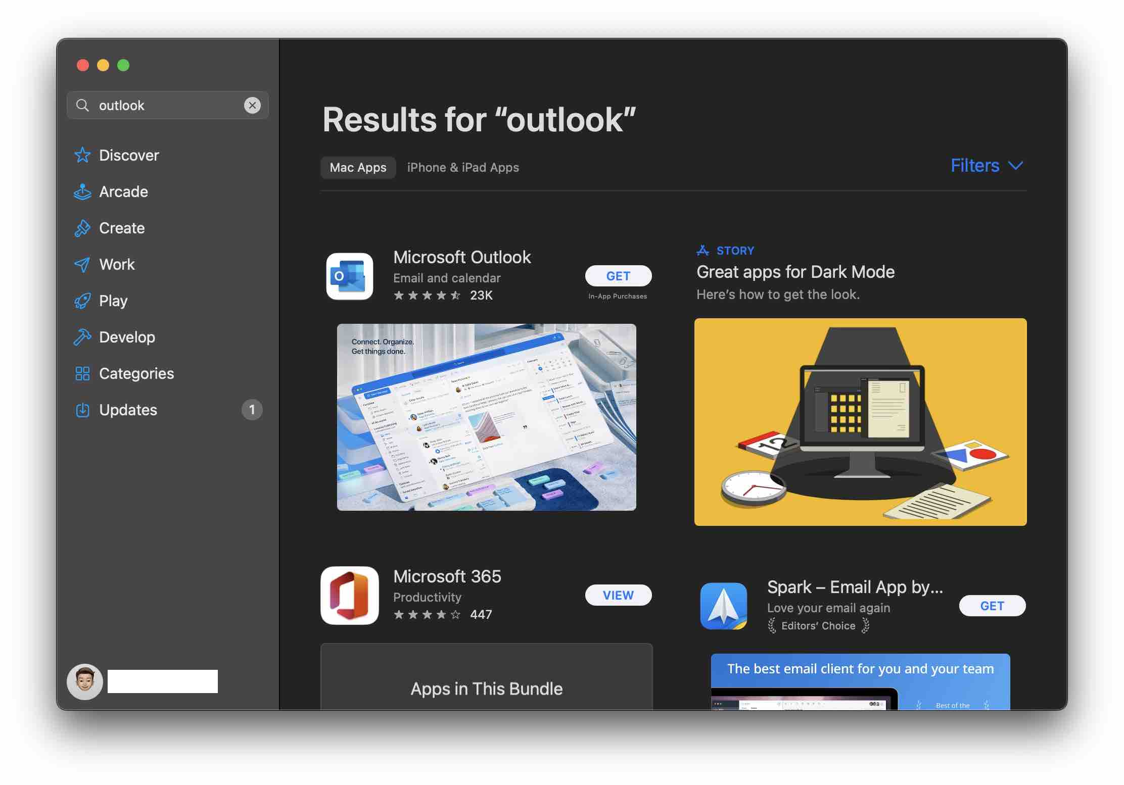 Installing Microsoft Outlook on Mac using App Store